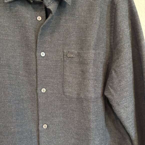 Lacoste Mens Size Large Regular Fit Cotton Flannel Shirt - Picture 4 of 8